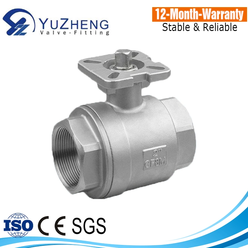 Industrial SS304/316 2PC Ball Valve with High Mounting Pad
